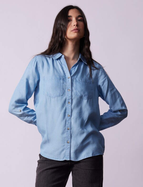 Camisa Lyocell Bolsillos JEAN CLARO