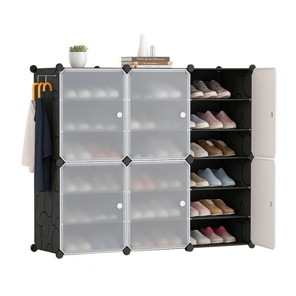 Armario Organizador de Zapatos IMBACK IBK-PLC003 | 6 Puertas, Modular, Resistente y Gran Capacidad Negro Armario Organizador de Zapatos IMBACK IBK-PLC003 | 6 Puertas, Modular, Resistente y Gran Capacidad Negro