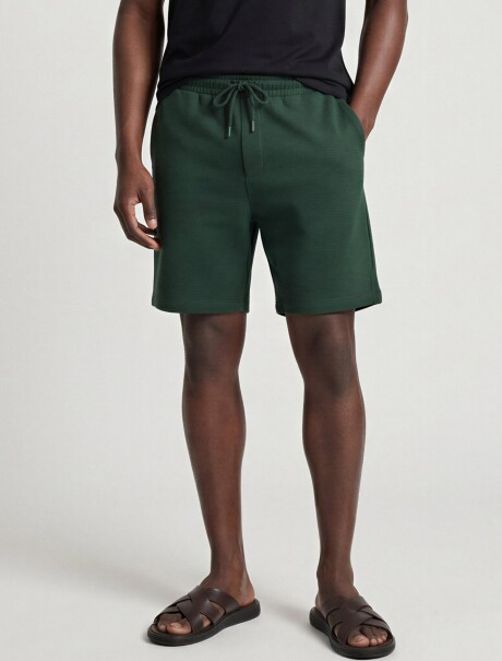 BERMUDAS RECTAS DE FELPA VERDE