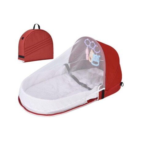 Cuna Nido Portátil con Mosquitera – Color Roja ROJO