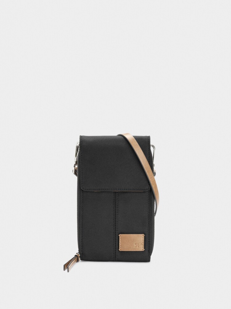 Bolso Para Móvil Efecto Nylon negro
