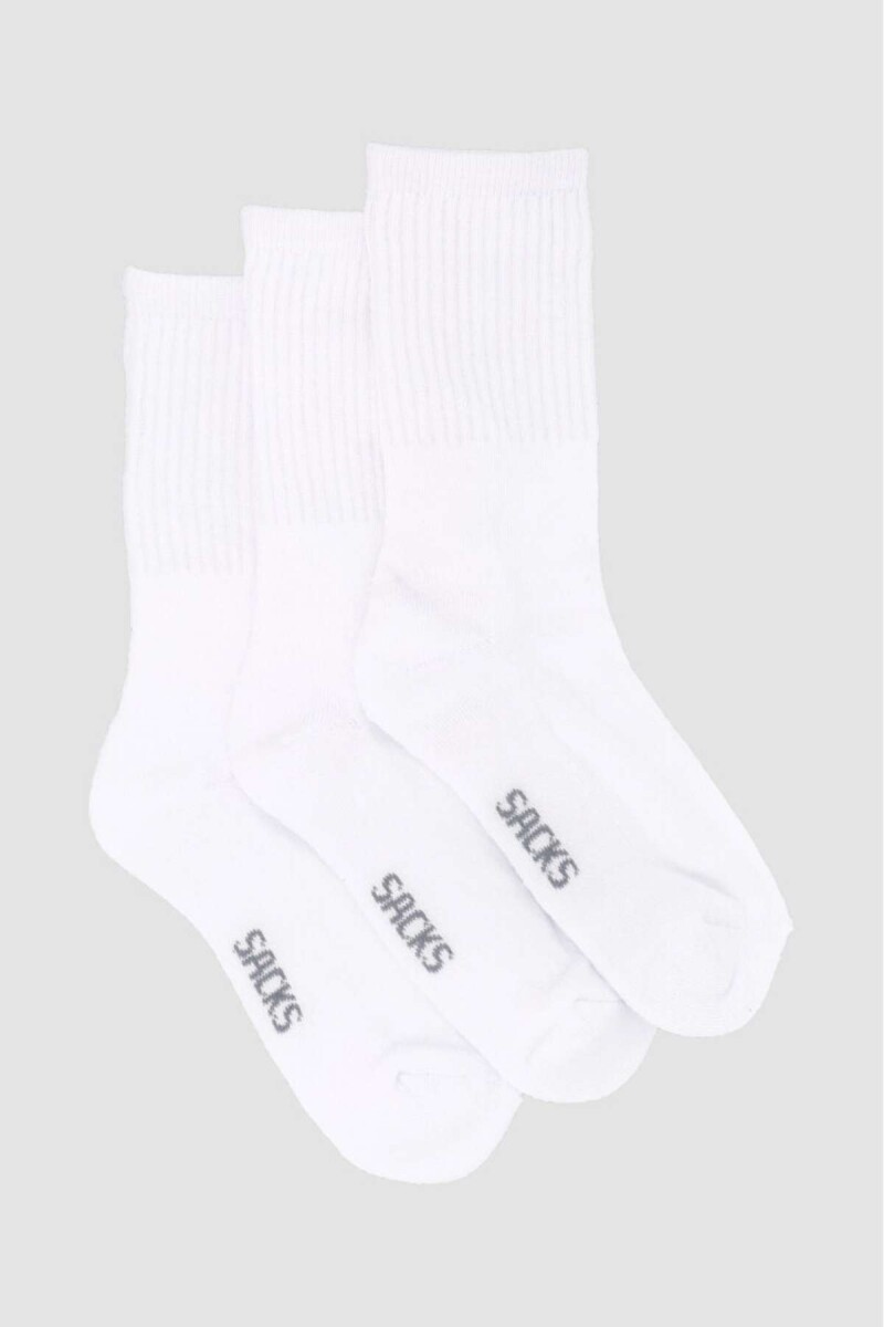 Pack x3 medias sport infantil - Blanco 