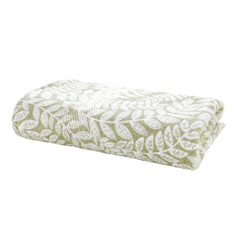 Toalla Baño Estampada Prisma 100% Algodón 70x140 cm Hoja Verde