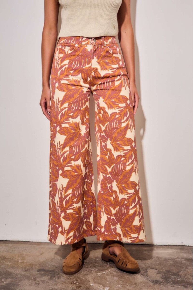 Jean Wide Leg Estampado - Multi 