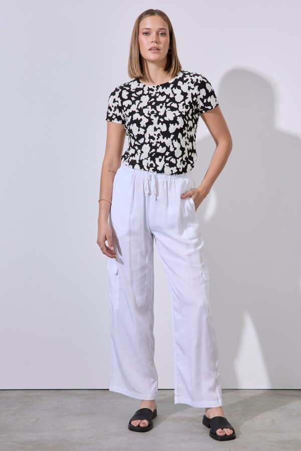 Pantalon Cargo BLANCO