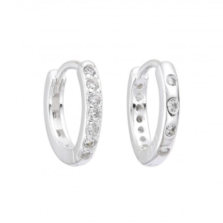 Par de aros de plata 925 con circonias. Par de aros de plata 925 con circonias.