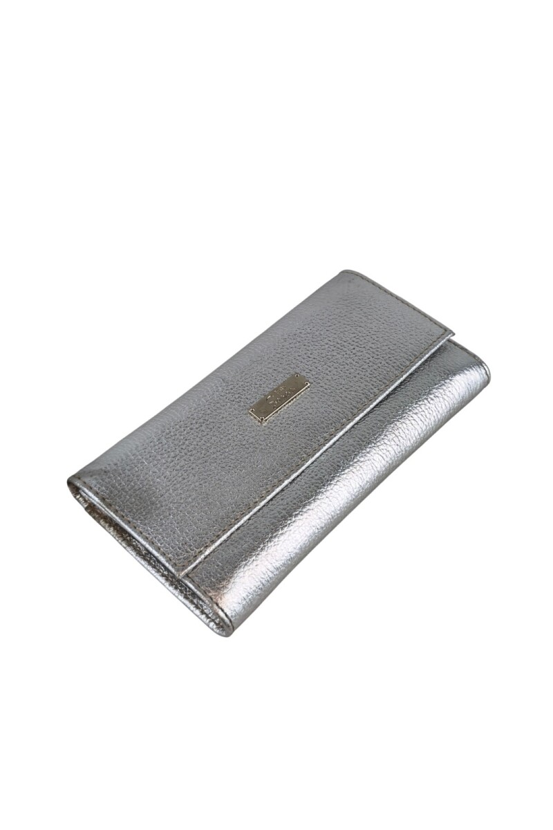 Billetera de mujer larga Plateado