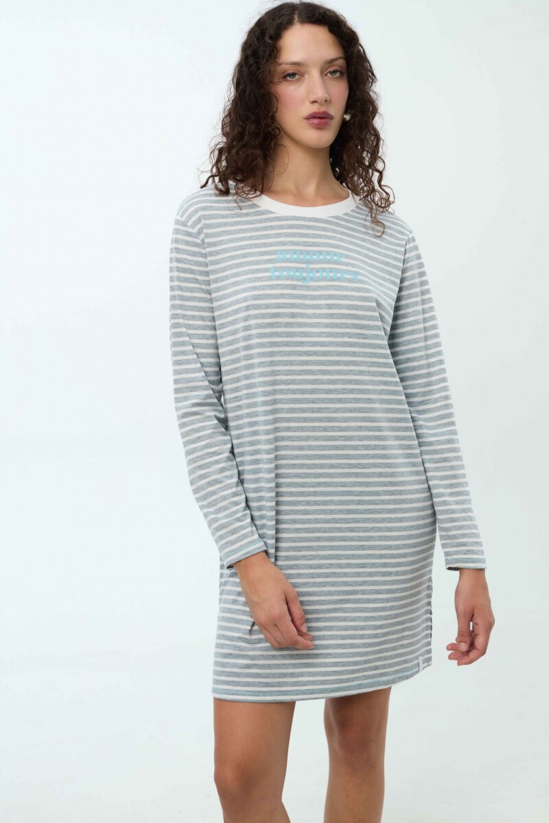Camisón Andy - Blanco/Gris 