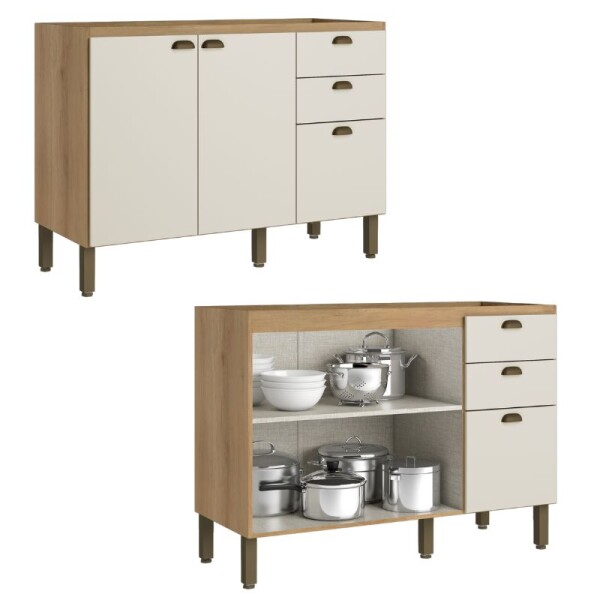 COCINA MODULADA 2,71 MT CAPUCCINO/OFF WHITE - FINESSE COCINA MODULADA 2,71 MT CAPUCCINO/OFF WHITE - FINESSE