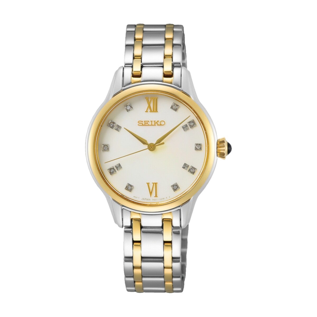 Reloj Seiko SRZ540P1 para dama con correa de acero - Dorado 