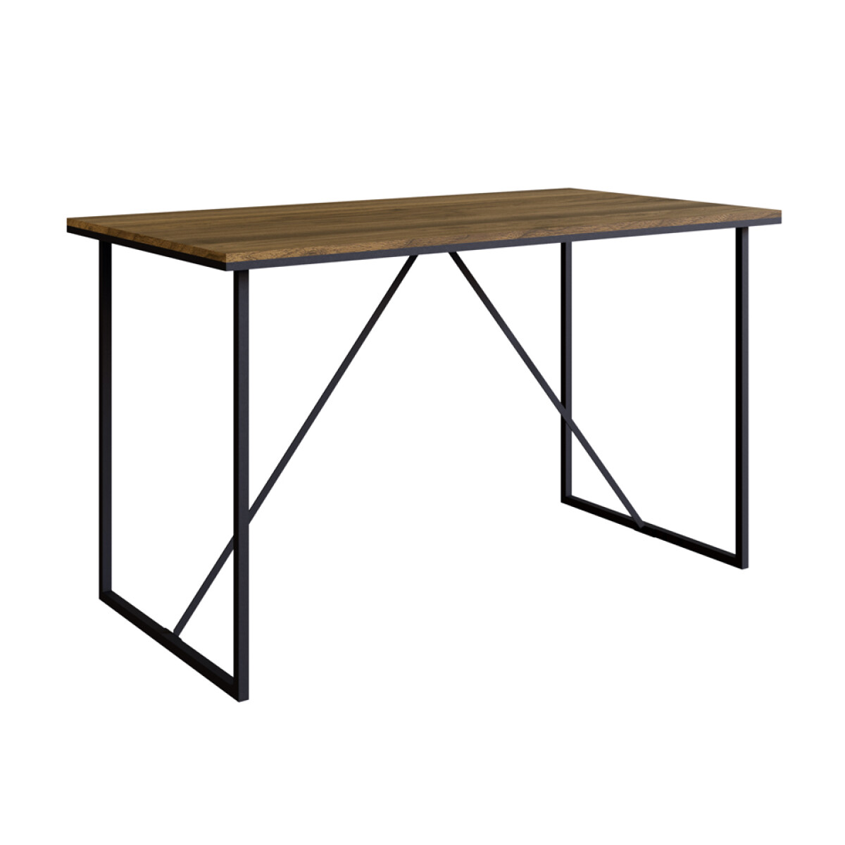 Mesa Office - Tapa rustica metal negro 