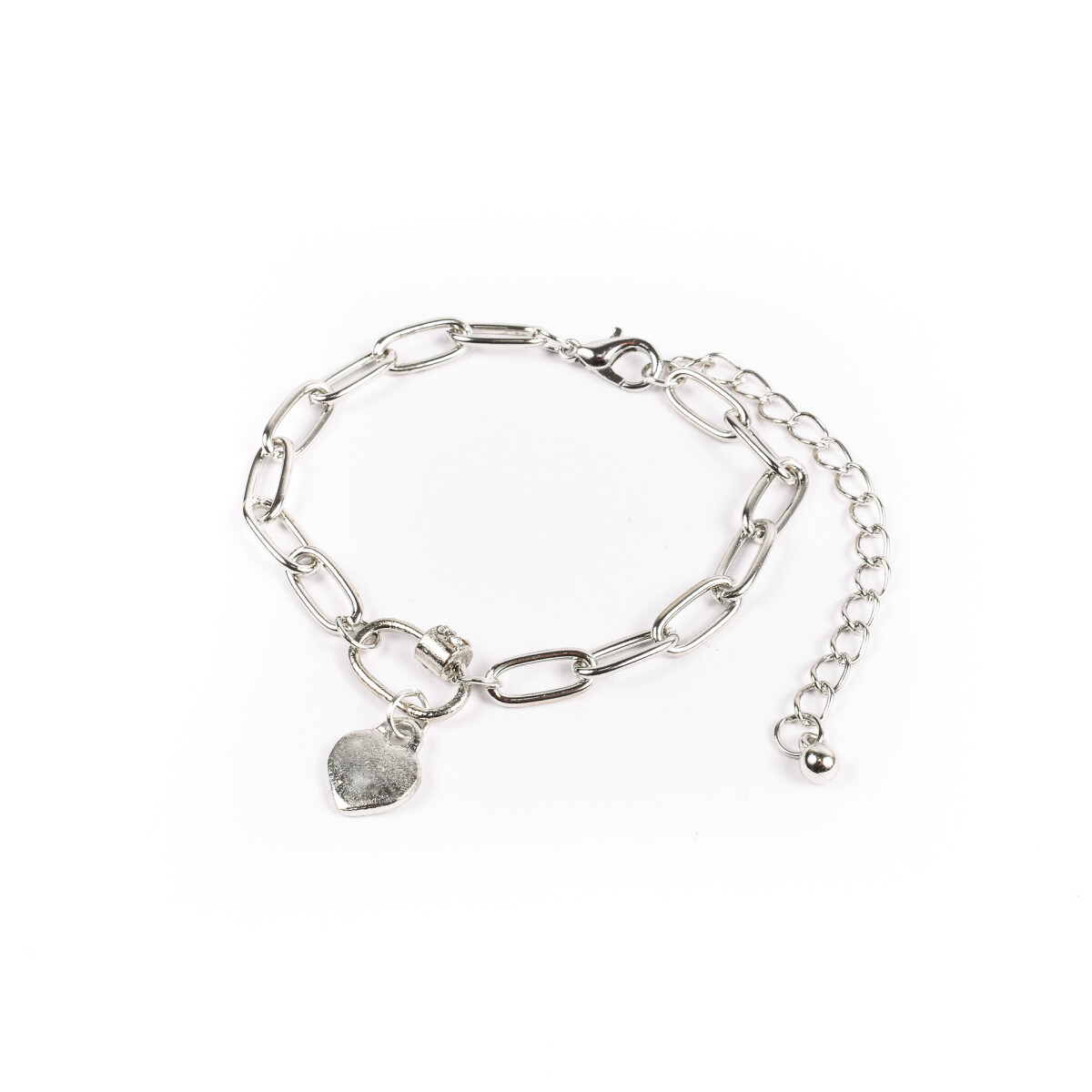 Pulsera corazón plateada 