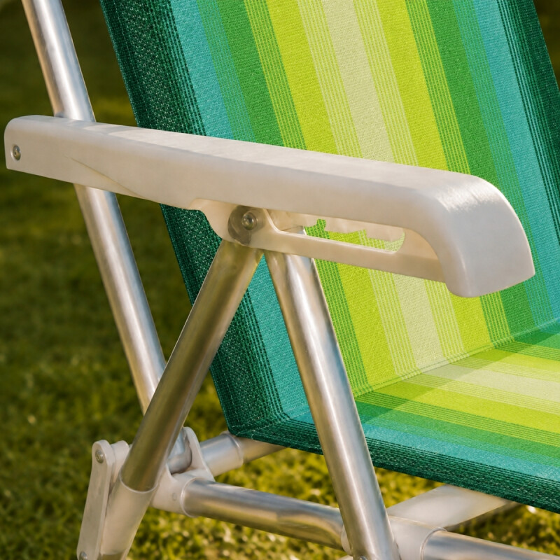 Set x2 Silla reclinable 4 posiciones aluminio VERDE