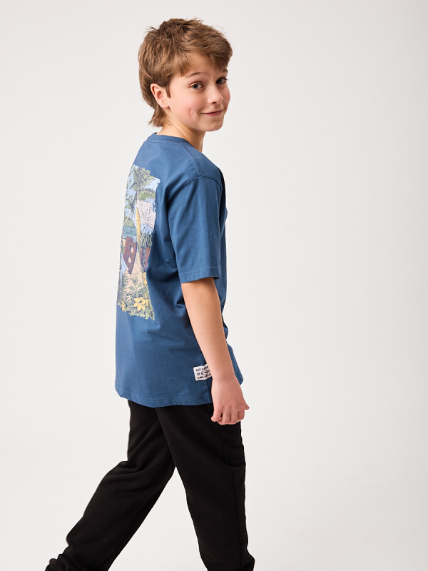 T-SHIRT PRINTO TEEN RUSTY Azul