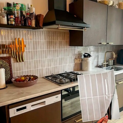 Azulejos adhesivos para cocina baño 10uds Beige