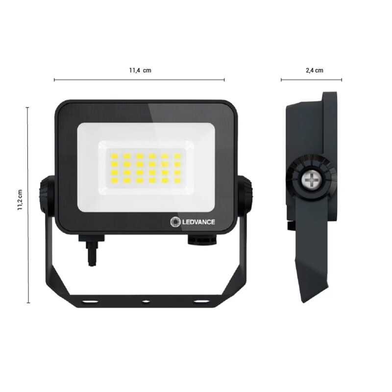 FOCO LED LEDVANCE OSRAM COMPACT IP65 20W NEGRO Foco LED LEDVANCE OSRAM Compact IP65 20W Negro Luz Cálida