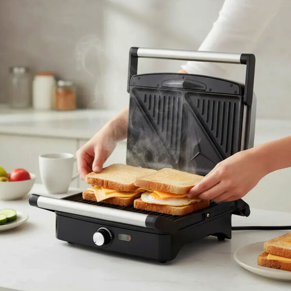 Sandwichera Con Grill Eléctrico Inox Ks-geinox5 SANDWICHERA GRILL KASSEL KS-GEINOX5