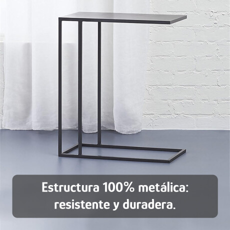 Mesa Auxiliar Metal 40x30x58cm Industrial Interior Exterior Negro