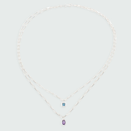 Cadena bicolor de MOON en plata 925 con piedras semipreciosas Cadena bicolor de MOON en plata 925 con piedras semipreciosas