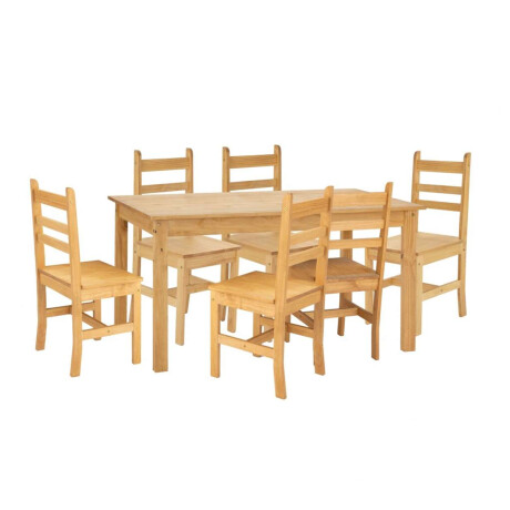 Juego De Comedor Lucia Plus 6 Sillas Madera Natural