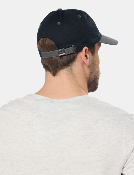 GORRO VISERA DE LONA CON PARCHE TEJIDO Negro