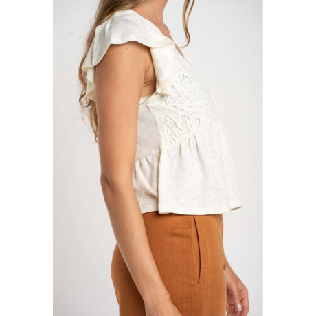 Remera Algodón Calados Nácar