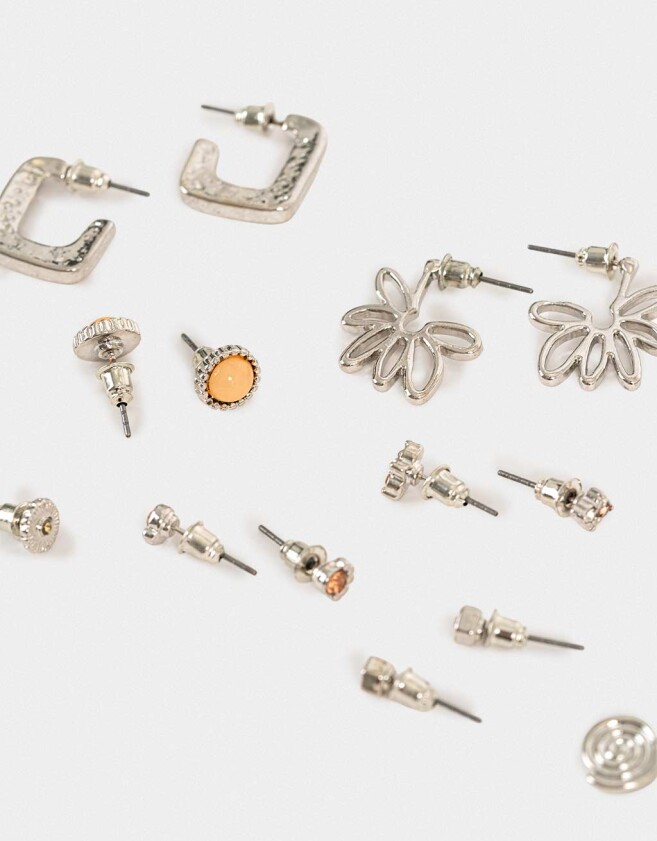 Aros Sets Strass Sets De Aros - Plateado