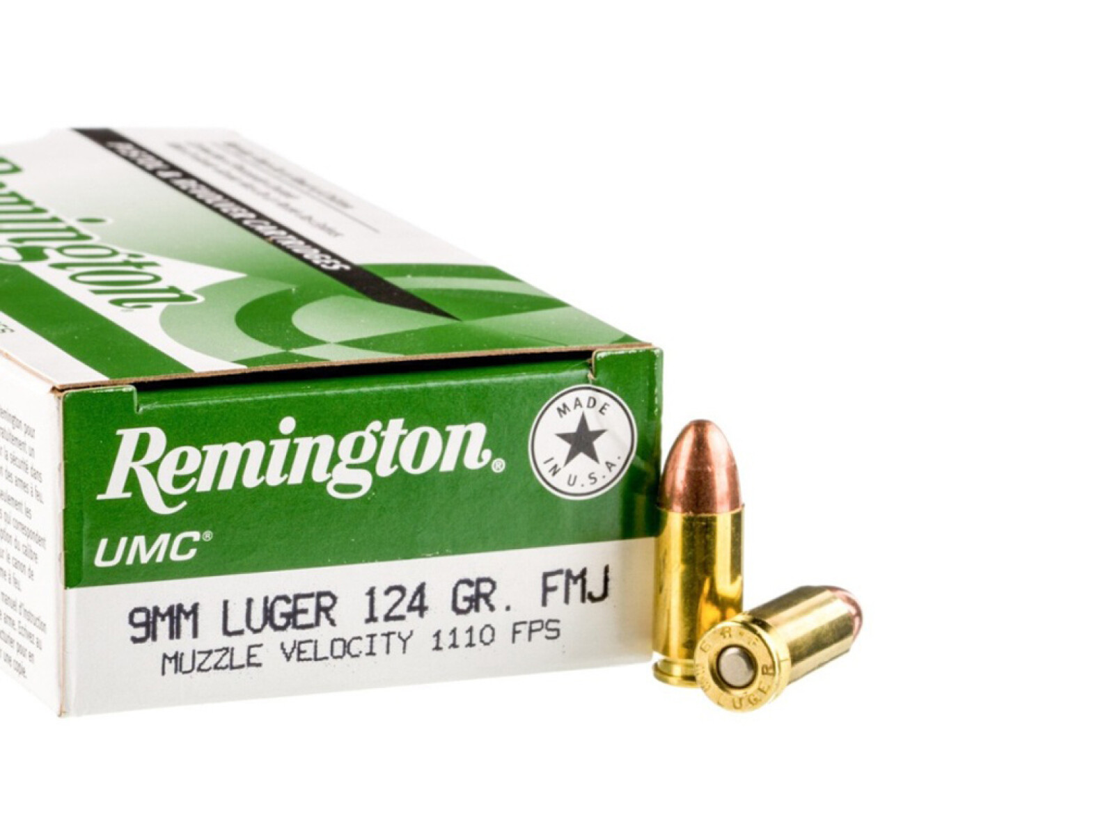 Bala remington cal 9mm luger 124grs FMJ 