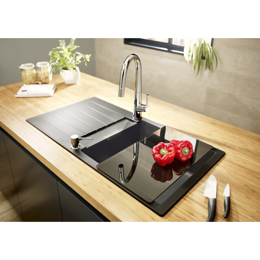 Griferia de Cocina Monocomando con Pico Curvo Cromado Linea Syra Griferia de Cocina Monocomando con Pico Curvo Cromado Linea Syra