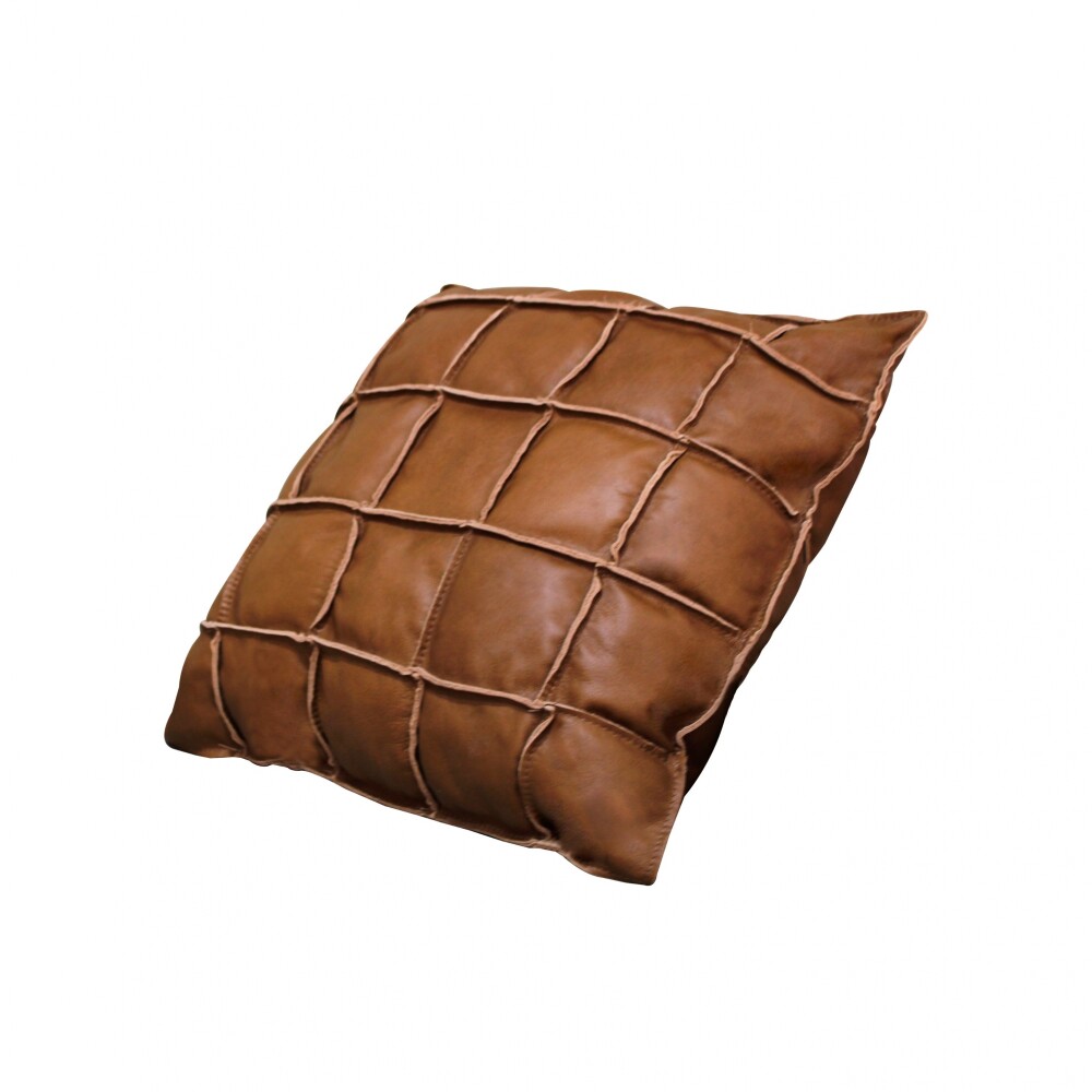 Almohadón Cuero - 48x48cm - Fio Marrón
