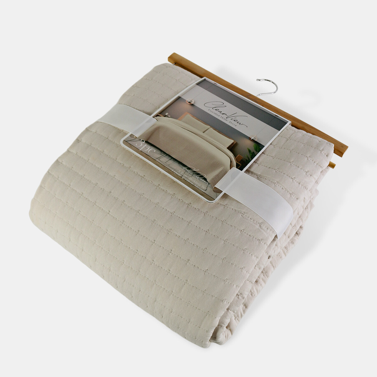JGO CUBRE CAMA BEIGE FULL/QUEEN 224X224CM 3PZAS 