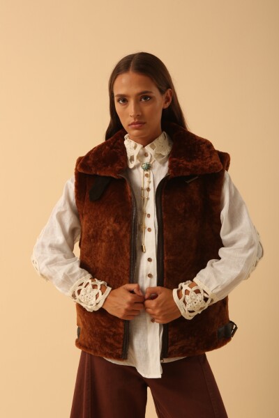 CHALECO EKO Fur Marron