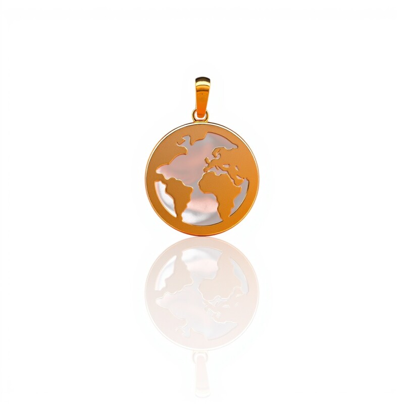Dije Mundo-Oro bajo-Piedra Nácar-CP8560 conpiedra