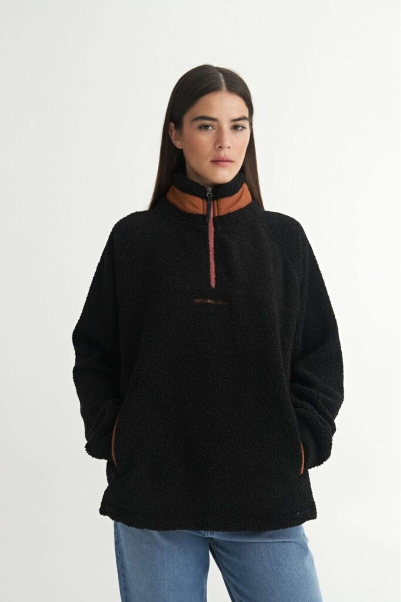 Campera sherpa Teddy - Negro 