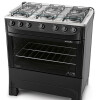 Cocina Mueller Moderatto 6b Glp Color Negro Mate Con Puerta Con Visor Cocina Mueller Moderatto 6b Glp Color Negro Mate Con Puerta Con Visor