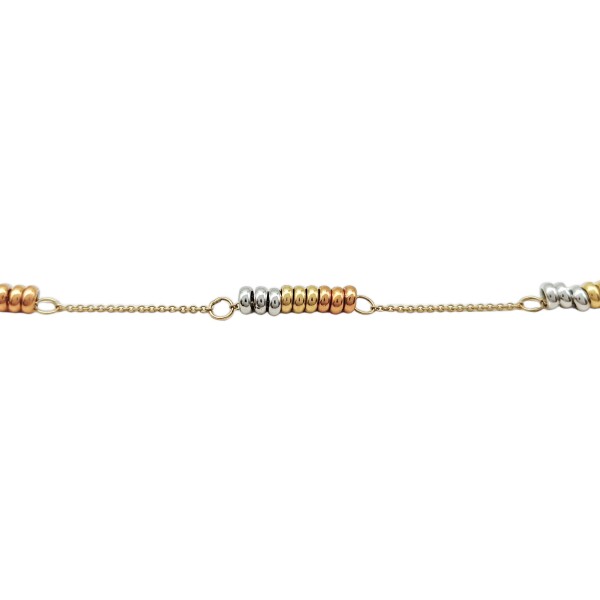 Pulsera Donas Tricolores-Oro bajo-Sin Piedra-PU8054 sinpiedra