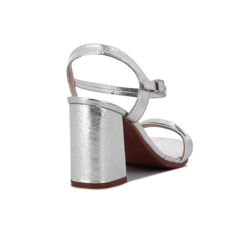 Sandalia Ramarim Mujer Taco 8cm Plata
