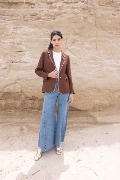 BLAZER CIPRA SHORT LINEN Chocolate