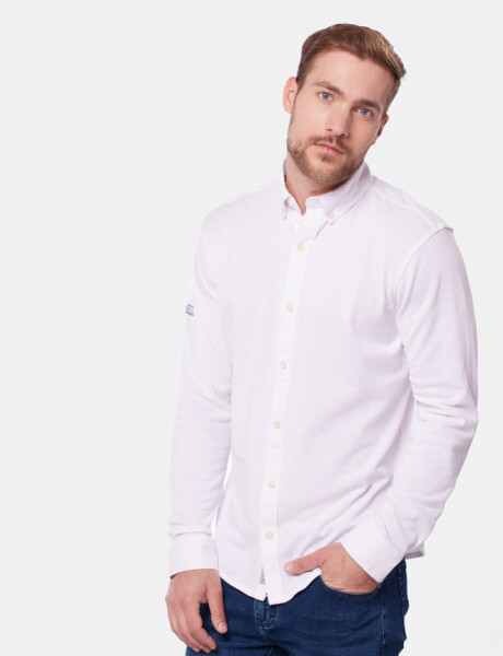 CAMISA LISA EN PIQUE Blanco