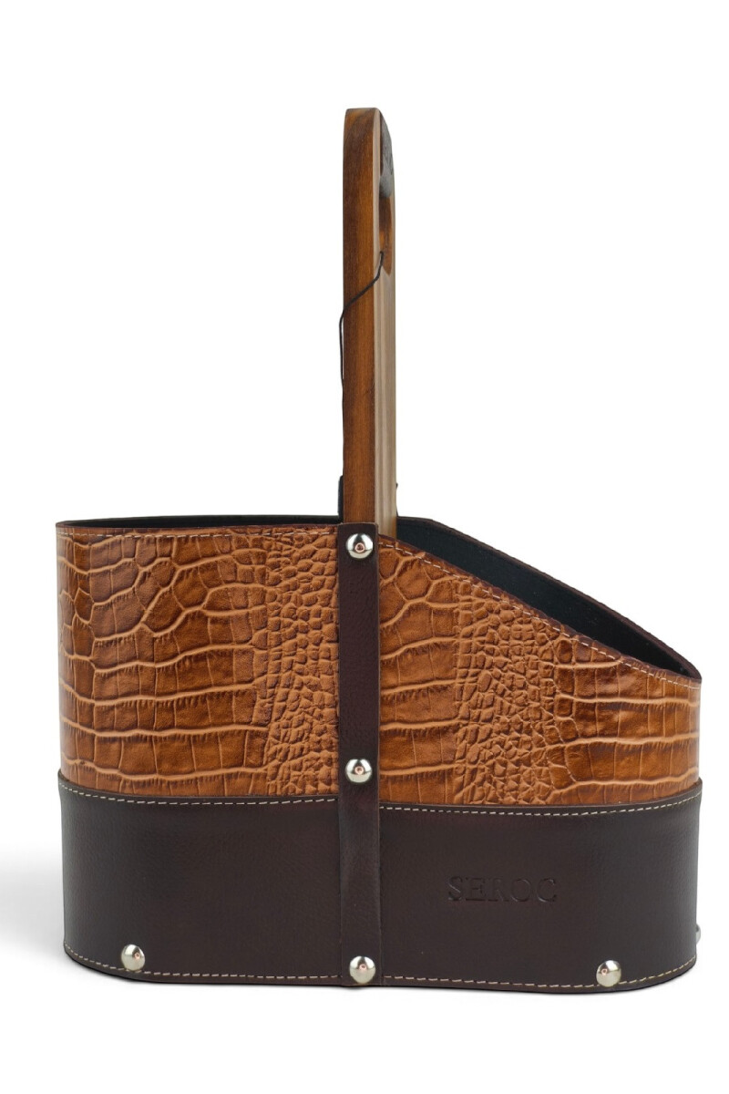 Matera de Cuero Legítimo con Estructura Integral de Madera croco 2