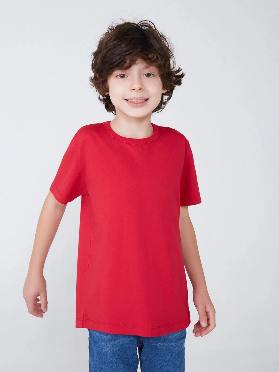 CAMISETA BÁSICA DE NIÑA - ROJO — Hering