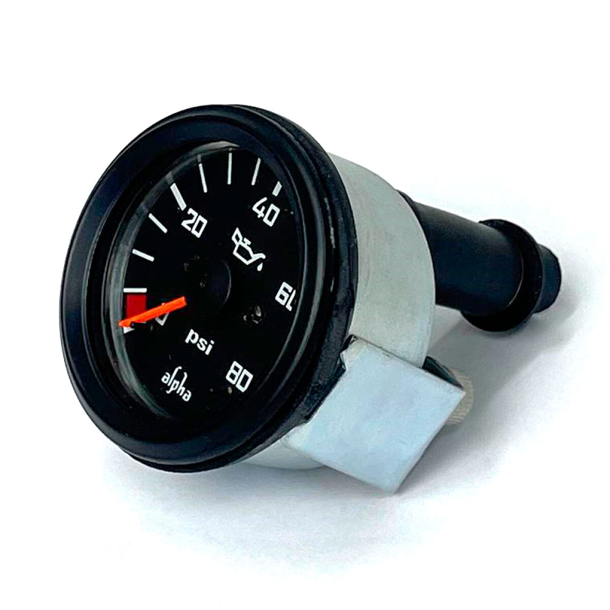 INSTRUMENTO RELOJ MEDIDOR - PRESION ACEITE 80PSI 52MM MECANICO NEGRO ALPHA 