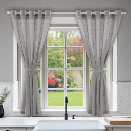 Cortina en Tela Dali set 2 paños 140 x 120 cms GRIS