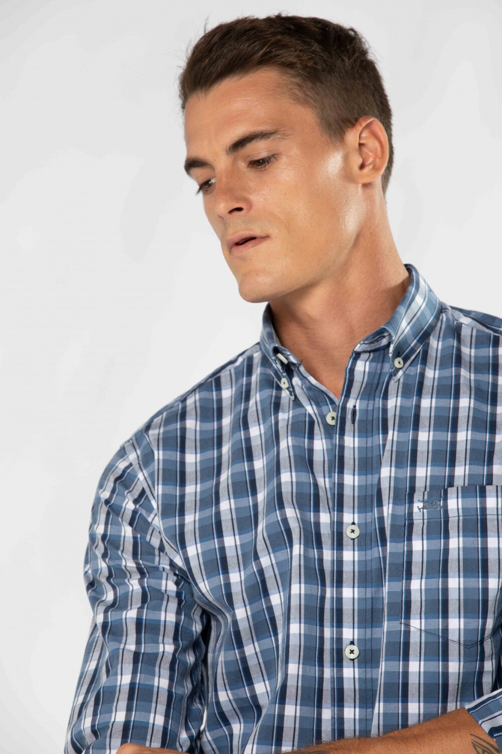 CAMISA A CUADROS Piedra