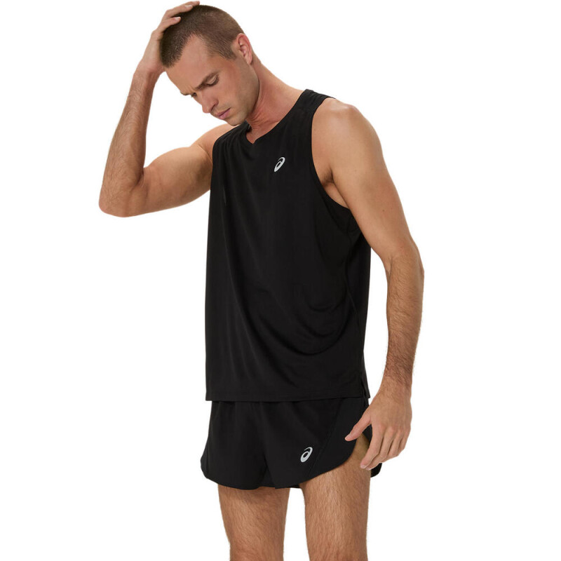 Bividi Running Asics Silver Singlet Hombre Performance Black