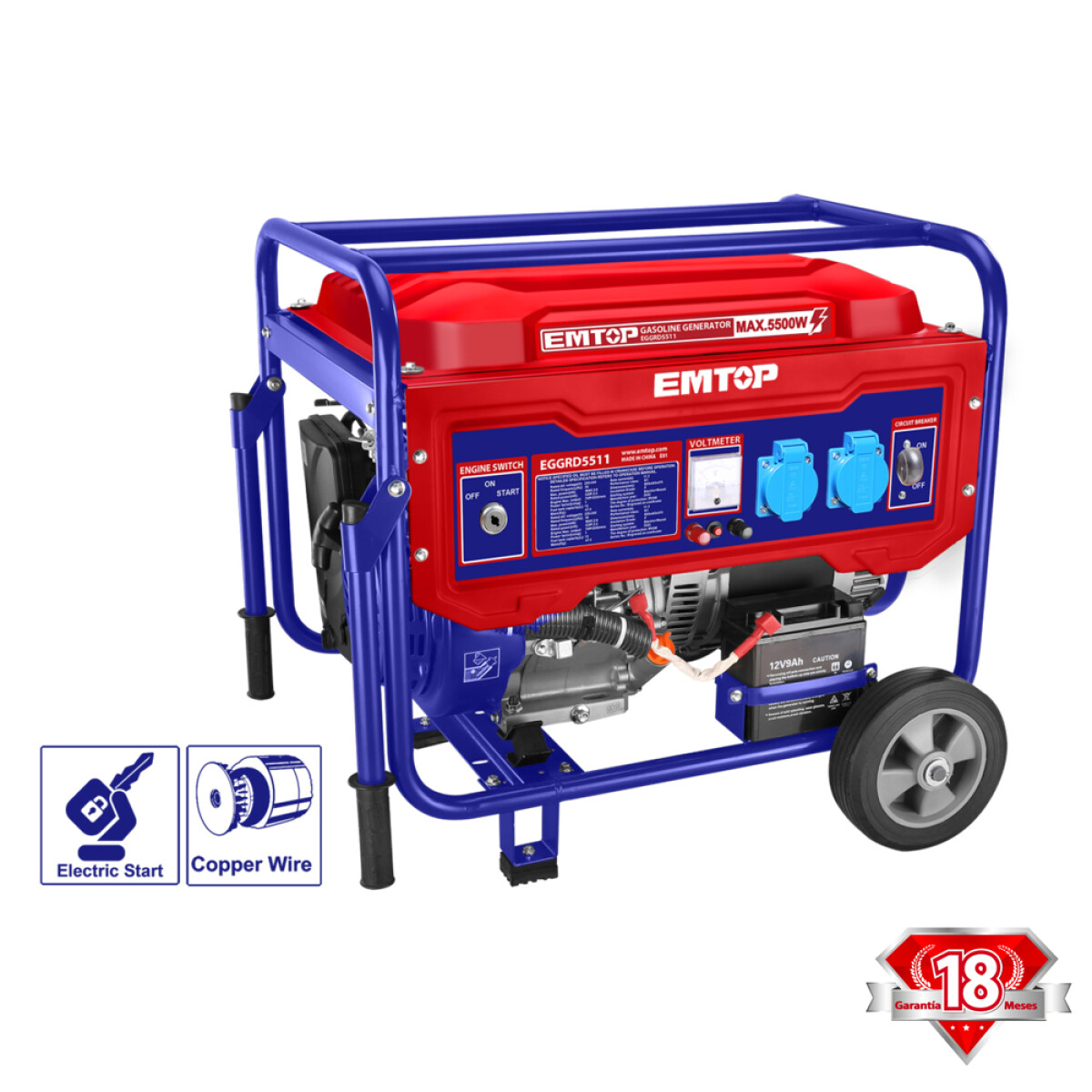 Generador Nafta Eggrd5511 Emtop 5.5kw 