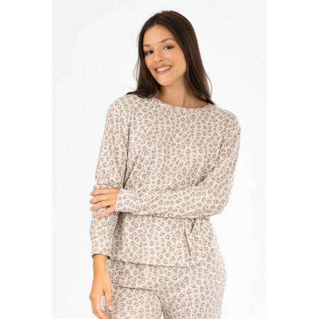 Pijama need leopard beige Crema