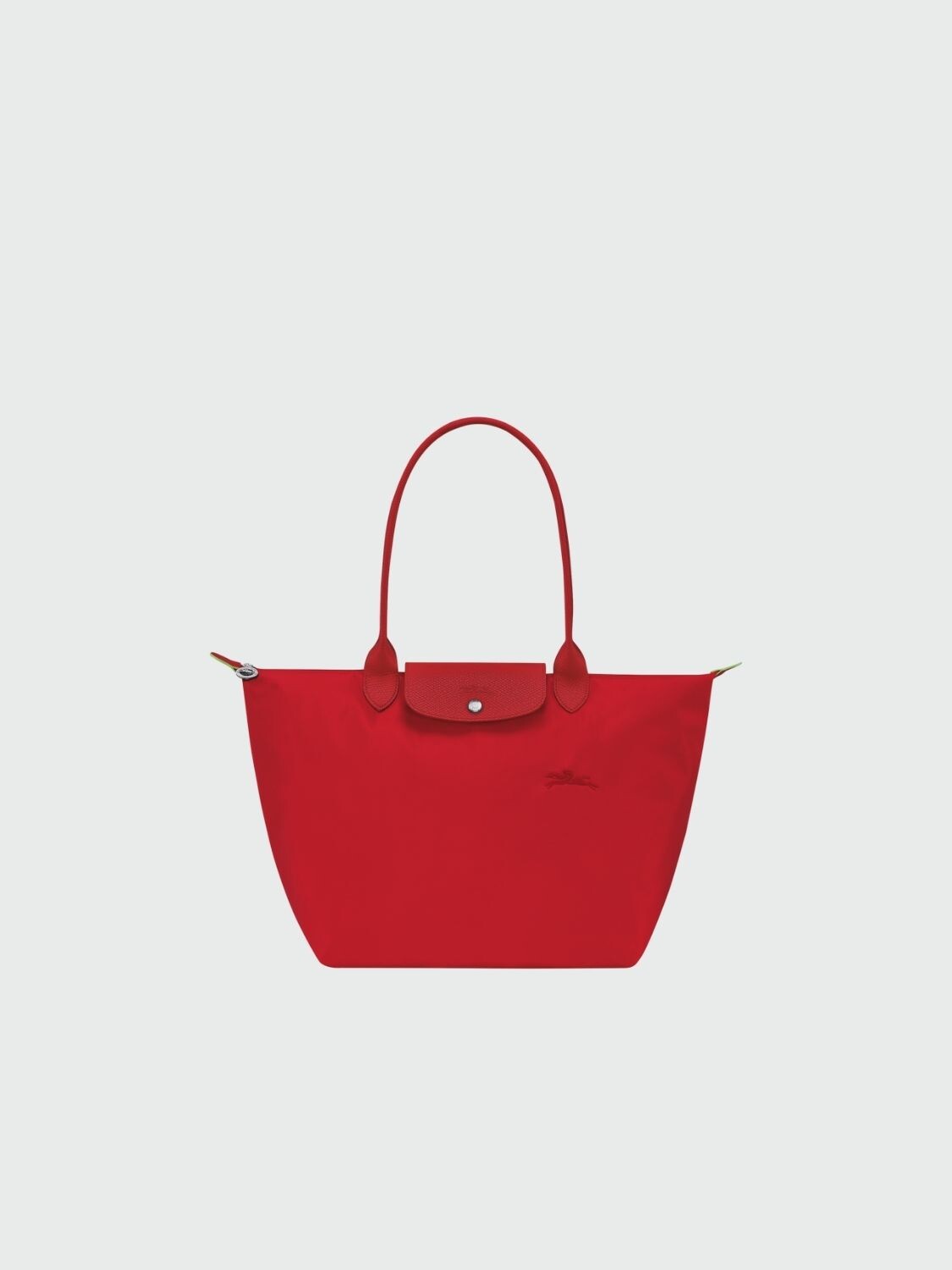 Longchamp -Cartera Longchamp plegable de nylon con cierre y asa larga, Le pliage L Rojo