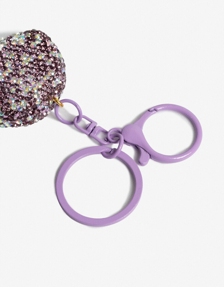Llavero Strass Llavero Y Charm Hongo Con Strass - Combinacion Bicolor