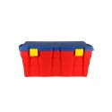 CAJA BAUL ORGANIZADOR 100LTS WENCO ROJO-AZUL 94X45X40CM CAJA BAUL ORGANIZADOR 100LTS WENCO ROJO-AZUL 94X45X40CM